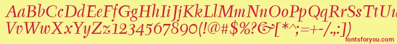 TyfaitcTtРљСѓСЂСЃРёРІ Font – Red Fonts on Yellow Background