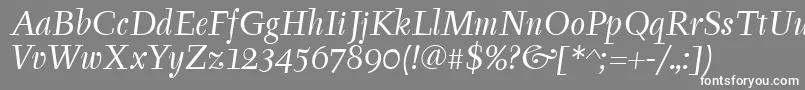 TyfaitcTtРљСѓСЂСЃРёРІ Font – White Fonts on Gray Background