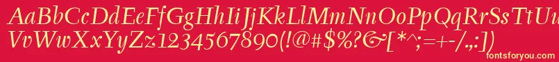 TyfaitcTtРљСѓСЂСЃРёРІ Font – Yellow Fonts on Red Background