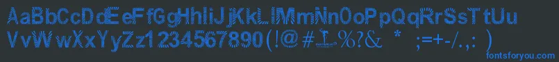 PawlukZibra Font – Blue Fonts on Black Background