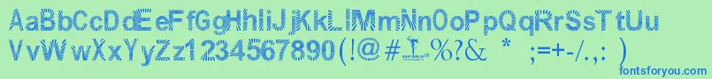 PawlukZibra Font – Blue Fonts on Green Background