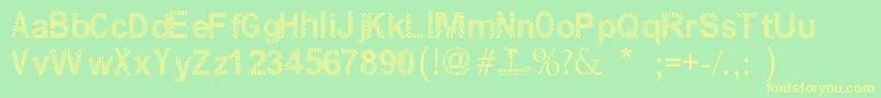 PawlukZibra Font – Yellow Fonts on Green Background