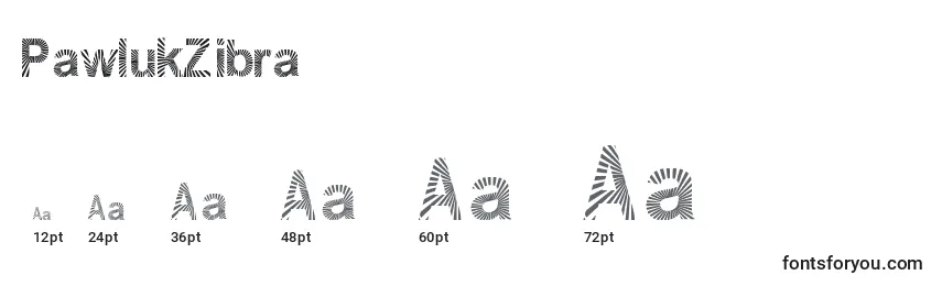 Размеры шрифта PawlukZibra