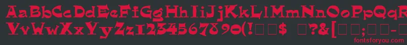 フォントQuainte – 黒い背景に赤い文字