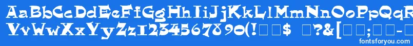 フォントQuainte – 青い背景に白い文字