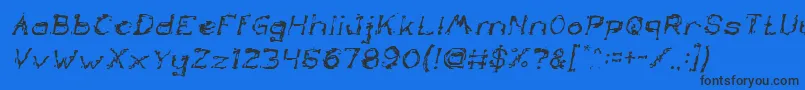 TheLazyDogItalic Font – Black Fonts on Blue Background