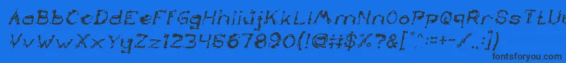 Fonte TheLazyDogItalic – fontes pretas em um fundo azul