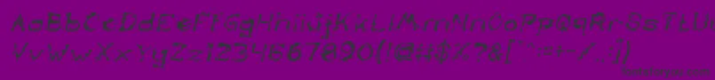TheLazyDogItalic-fontti – mustat fontit violetilla taustalla