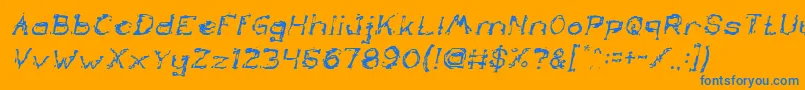 TheLazyDogItalic Font – Blue Fonts on Orange Background