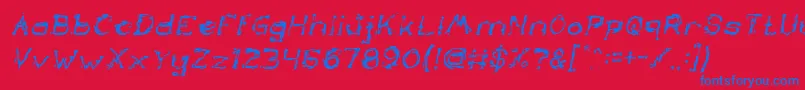 TheLazyDogItalic Font – Blue Fonts on Red Background