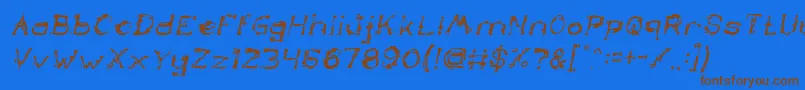 Fonte TheLazyDogItalic – fontes marrons em um fundo azul