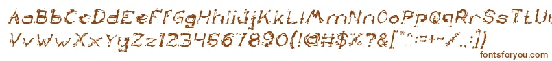 TheLazyDogItalic-fontti – ruskeat fontit valkoisella taustalla