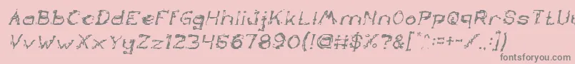 TheLazyDogItalic-Schriftart – Graue Schriften auf rosa Hintergrund