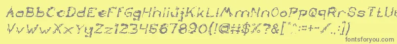 TheLazyDogItalic Font – Gray Fonts on Yellow Background