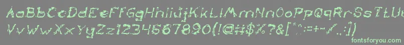 TheLazyDogItalic Font – Green Fonts on Gray Background