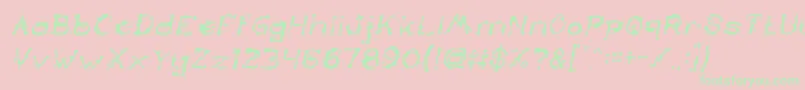 TheLazyDogItalic Font – Green Fonts on Pink Background