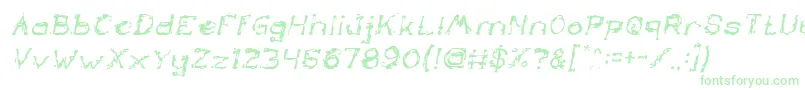 TheLazyDogItalic-Schriftart – Grüne Schriften auf weißem Hintergrund