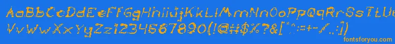 Police TheLazyDogItalic – polices orange sur fond bleu