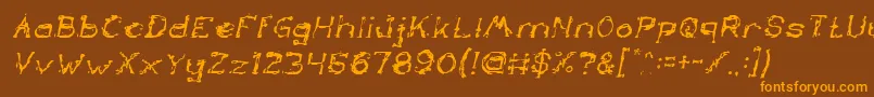 TheLazyDogItalic Font – Orange Fonts on Brown Background