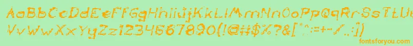 TheLazyDogItalic Font – Orange Fonts on Green Background