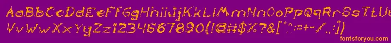 Шрифт TheLazyDogItalic – оранжевые шрифты на фиолетовом фоне