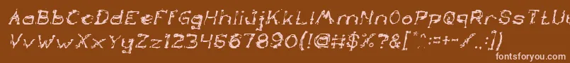 Czcionka TheLazyDogItalic – różowe czcionki na brązowym tle