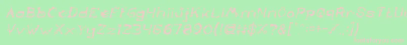 TheLazyDogItalic Font – Pink Fonts on Green Background