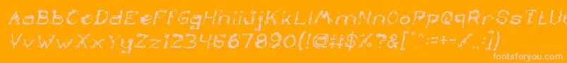 TheLazyDogItalic Font – Pink Fonts on Orange Background