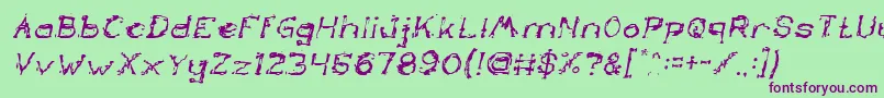TheLazyDogItalic Font – Purple Fonts on Green Background