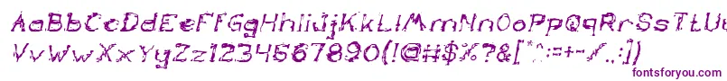 TheLazyDogItalic Font – Purple Fonts on White Background