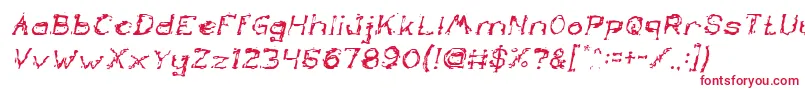 フォントTheLazyDogItalic – 白い背景に赤い文字