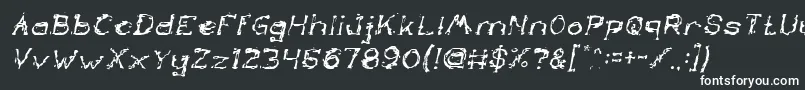 TheLazyDogItalic-Schriftart – Weiße Schriften auf schwarzem Hintergrund