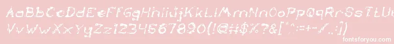 TheLazyDogItalic-Schriftart – Weiße Schriften auf rosa Hintergrund