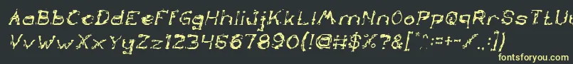 TheLazyDogItalic Font – Yellow Fonts on Black Background