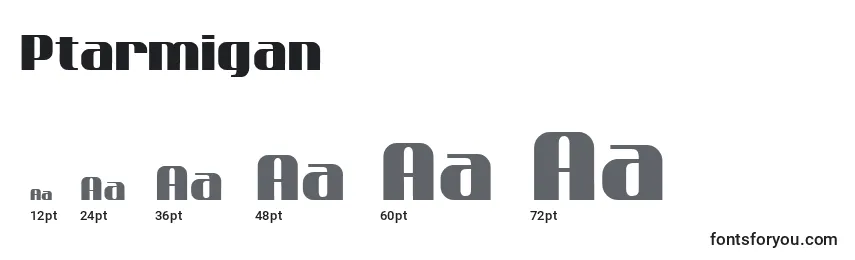 Ptarmigan Font Sizes