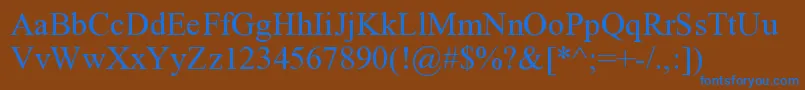 RomanUnicodeRegular Font – Blue Fonts on Brown Background