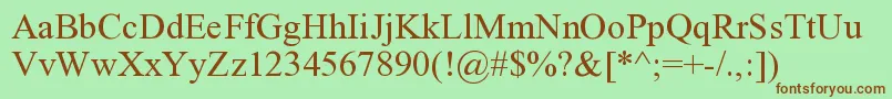 RomanUnicodeRegular Font – Brown Fonts on Green Background