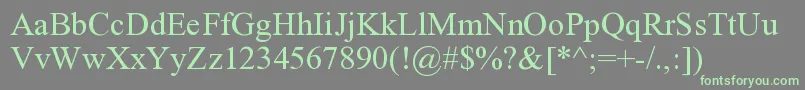 RomanUnicodeRegular Font – Green Fonts on Gray Background