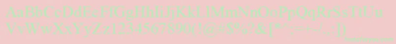 RomanUnicodeRegular Font – Green Fonts on Pink Background