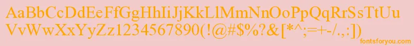 RomanUnicodeRegular Font – Orange Fonts on Pink Background