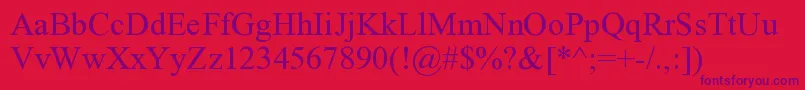 RomanUnicodeRegular Font – Purple Fonts on Red Background