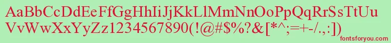 RomanUnicodeRegular Font – Red Fonts on Green Background
