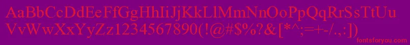 RomanUnicodeRegular Font – Red Fonts on Purple Background