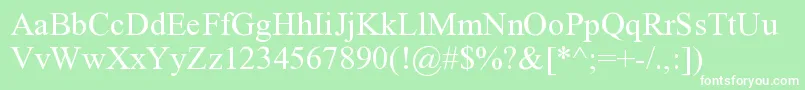 RomanUnicodeRegular Font – White Fonts on Green Background