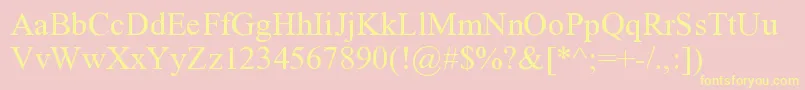 RomanUnicodeRegular Font – Yellow Fonts on Pink Background