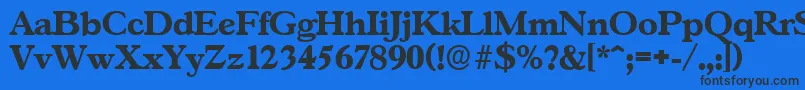 Шрифт GascogneserialXboldRegular – чёрные шрифты на синем фоне
