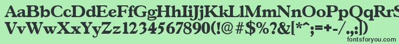 フォントGascogneserialXboldRegular – 緑の背景に黒い文字