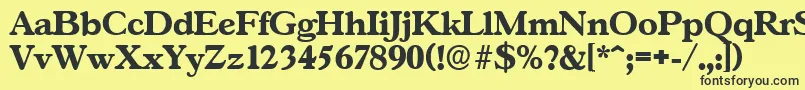 GascogneserialXboldRegular-Schriftart – Schwarze Schriften auf gelbem Hintergrund
