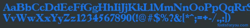 GascogneserialXboldRegular Font – Blue Fonts on Black Background