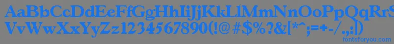 GascogneserialXboldRegular-fontti – siniset fontit harmaalla taustalla